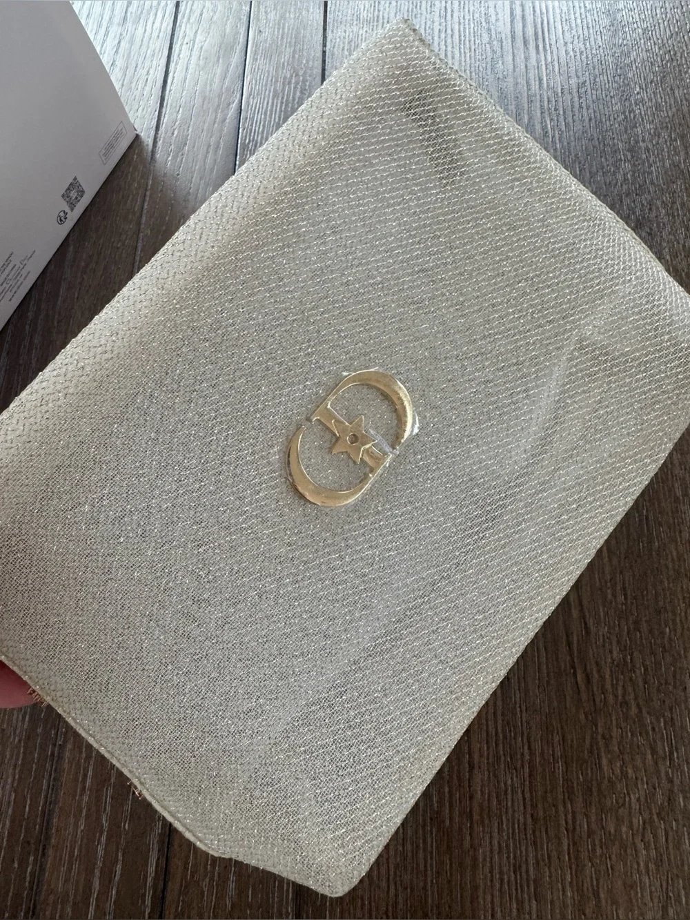 Dior Beauty Make up Pouch with Gold CD Accent